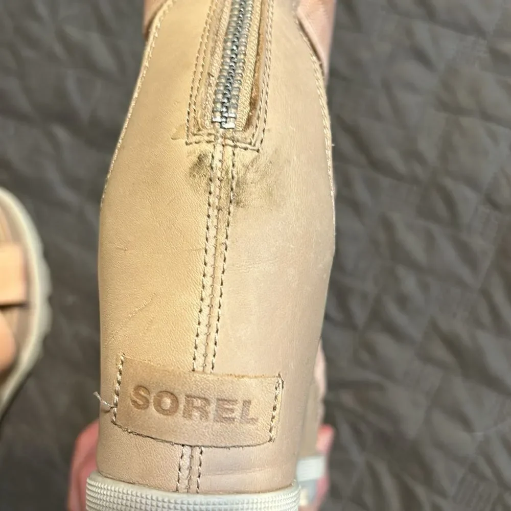 Sorel Leather Joanie II Platform Wedge Sandals 9